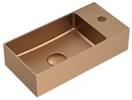 Umywalki - Sapho Aurum Umywalka wisząca 36,5x18 cm stalowa z korkiem miedź mat AU304 - miniaturka - grafika 1