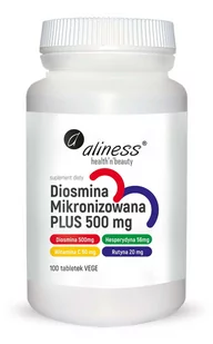 ALINESS Diosmina mikronizowana PLUS 500mg 100 Kapsułek wegetariańskich - Serce i układ krążenia - miniaturka - grafika 1