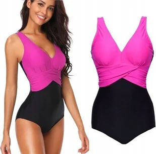 Pan i Pani Gadżet Jednoczęściowy strój kąpielowy plus size Różowy L - Stroje kąpielowe - miniaturka - grafika 1