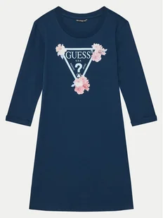 Guess Sukienka codzienna J3YK13 KA6W4 Błękitny Regular Fit - Sukienki i spódniczki dla dziewczynek - miniaturka - grafika 1