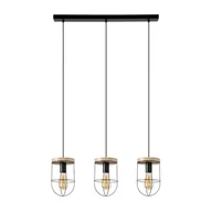 Lampy sufitowe - Britop LAMPA wisząca NETUNO 184159304 metalowa OPRAWA industrialny ZWIS retro drewno czarny - miniaturka - grafika 1