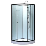 Kabiny z hydromasażem - Kabina prysznicowa zabudowana na niskim brodziku półokrągła 80x80 WSH313A-80 - miniaturka - grafika 1