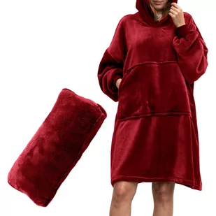 Bluzair Koco Bluza Oversize z Kapturem Bordowa 4w1 - Księgarnia OUTLET - miniaturka - grafika 1