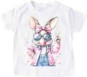 Koszulki dla dziewczynek - Koszulka z zajączkiem dla dziewczynki - wzór bunny47 - miniaturka - grafika 1