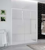 Ścianki i drzwi prysznicowe - Novellini Kuadra 2.0 2PH Drzwi przesuwne 117-121x200 cm prawe profile biały mat szkło przezroczyste K22PH117D-1U - miniaturka - grafika 1