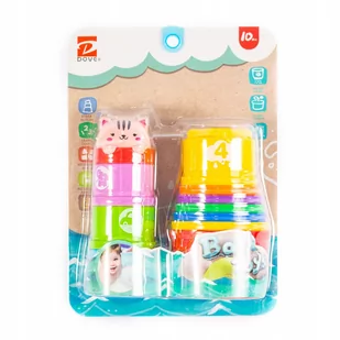 Układanka Piramidka Kubeczki Do Kąpieli Kolorowe - Zabawki do kąpieli - miniaturka - grafika 1