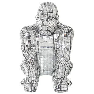 Figurka dekoracyjna Alexandra House Living plastikowy goryl 21 x 22 x 32 cm lustro - Lustra - miniaturka - grafika 1