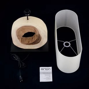Lampa stołowa Nathan z drewnianą stopą - Lampy stojące - miniaturka - grafika 4