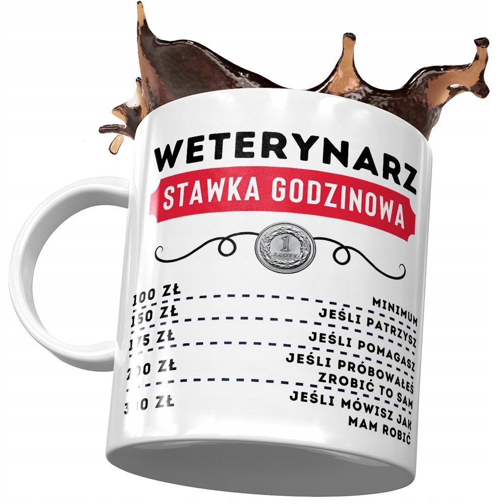 Dla Weterynarza Kubek na Urodziny na Prezent z Nadrukiem ze Zdjęciem + Opakowanie na prezent (wzór 01)