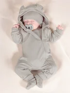 Pajacyki dla niemowląt - Niemowlęcy pajac dresowy szary Nicol,r.74 - miniaturka - grafika 1