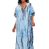 Sukienki - Pareo długa narzutka plażowa tunika sukienka luźna - miniaturka - grafika 1