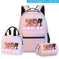 Torebki damskie - Roblox Virtual World Szkoła podstawowa i średnia Dziewczęta Tornister Plecak Torba na lunch Dwuwarstwowy piórnik Trzyczęściowy zestaw Uaktualnij 3 ... - miniaturka - grafika 1