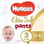 Pieluchy - Huggies Elite Soft Premium Mega Pants 3 6-11 kg pieluchomajtki x 54 szt - miniaturka - grafika 1