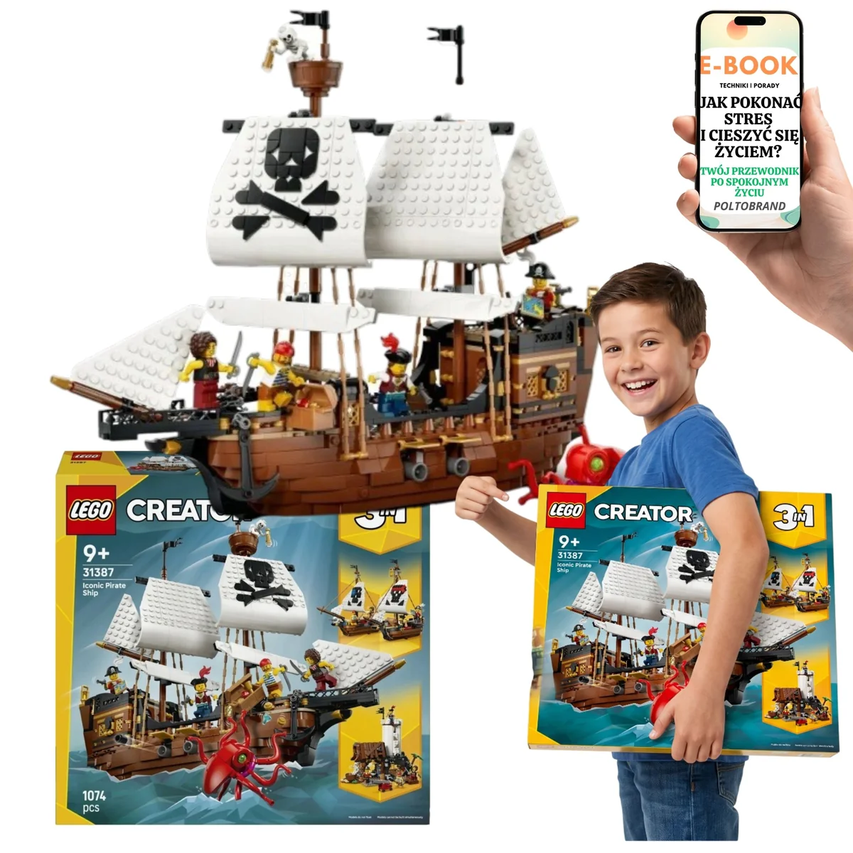 LEGO Statek Piracki 31387 Zamek Korsarza 3w1 Prezent Dla Chłopca