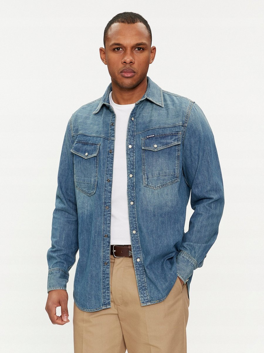 G-STAR RAW CLASSIC JEANSOWA KOSZULA CASUAL BAWEŁNA SLIM FIT XS 2FA