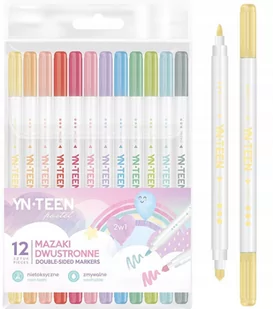 Mazaki dwustronne pastel 12 kolorów YNT - INTERDRUK - Flamastry - miniaturka - grafika 1