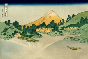 Plakat, Hokusai, The Fuji Reflects in Lake Kawaguchi Seen from The Misaka Pass in The Kai Province, 40x30 cm - Plakaty - miniaturka - grafika 1
