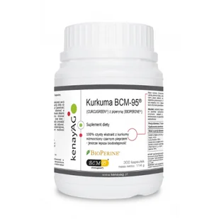 Kenay Kurkuma BCM-95 z Piperyną (300 kapsułek) 6E28-23836 - Suplementy naturalne - miniaturka - grafika 1