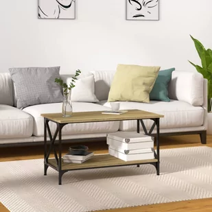 Lumarko Stolik kawowy, dąb sonoma, 80x45x45 cm - Ławy i stoliki kawowe - miniaturka - grafika 1