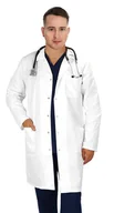 Odzież medyczna - Fartuch medyczny lekarski męski śnieżnobiały  długi rękaw M25rd 52 - miniaturka - grafika 1