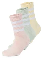 Skarpetki damskie - adidas Originals Skarpety w 3-paku Kobiety Bawełna żółty|różowy|zielony w paski, S - miniaturka - grafika 1