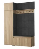 Meble do przedpokoju - Garderoba z szafą i nadstawką do przedpokoju dąb sonoma + szary H2-A75 - miniaturka - grafika 1