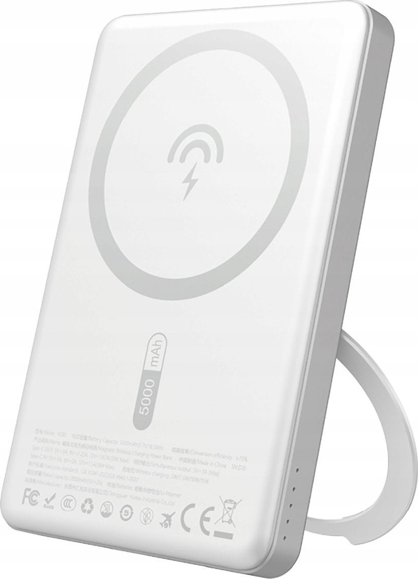 Dudao K28S 20W PD 5000mAh z MagSafe i podstawką - srebrny