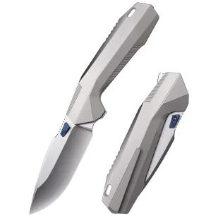 Nóż składany Remette RT-WK1-D Gray Titanium, Hand Satin/ Pearlescent M390 - Noże - miniaturka - grafika 1