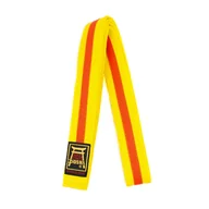 Kimona, stroje i obuwie - Pas dwukolorowy do kimona JUDO żółty pomarańczowa lamówka 240 - miniaturka - grafika 1