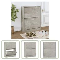 Szafki na buty - The Living Store Szafka na buty betonowa szara 63x24x81 cm materiał drewnopochodny - miniaturka - grafika 1