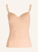 Biustonosze - Hanro Koszulka Z Biustonoszem Allure beige - miniaturka - grafika 1