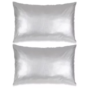 vidaXL 2-częściowy zestaw poduszek, PU, 40x60 cm, srebrny - Poduszki dekoracyjne - miniaturka - grafika 1