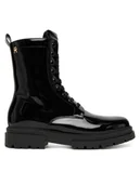 Buty dla dziewczynek - Tommy Hilfiger Trapery Lace-Up Bootie T4A5-34025-0775 D Czarny - miniaturka - grafika 1