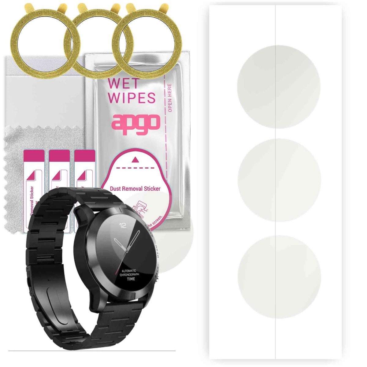 3x Folia hydrożelowa MATOWA do DT NO.1 DT10 - apgo Smartwatch Hydrogel MATTE Protection Ochrona na ekran smartwatcha