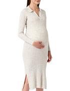 Sukienki - Supermom Damska sukienka Avery Long Sleeve, Ras1202 Oatmeal - P611, 38 - miniaturka - grafika 1