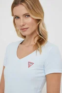Koszulki sportowe damskie - Guess t-shirt damski kolor niebieski - miniaturka - grafika 1