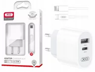 Ładowarki do telefonów - XO ładowarka sieciowa L97 1x USB 1x USB-C 2,4A biała + kabel USB-C -Lightning - miniaturka - grafika 1