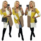 Płaszcze damskie - PŁASZCZ PREMIUM ALPAKI WEŁNA MODNE KOLORY oversize - miniaturka - grafika 1