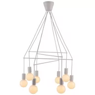 Lampy sufitowe - Candellux Lighting biała lampa wisząca loft ALTO 38-70944 metalowy żyrandol w stylu industrialnym do salonu 38-70944 - miniaturka - grafika 1