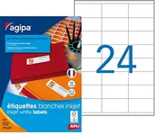 Etykiety do drukarek - APLI 102497 2400 etykiety Inkjet z zaokrąglonymi narożnikami, 70 mm x 35 mm, białe - miniaturka - grafika 1