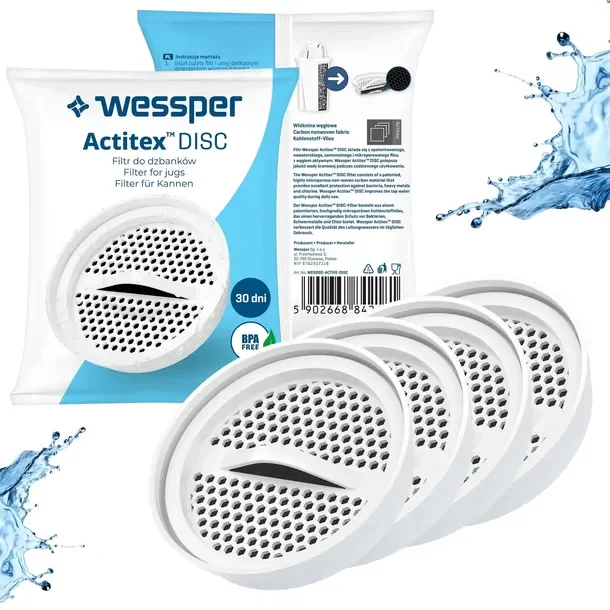 4x Filtr Wessper Actitex aquaclassic do dzbanek filtrujący Dafi zamiennik