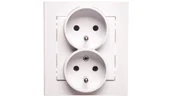 Gniazdka elektryczne - Ospel Gniazdo Podwójne z funkcją niezamienności faz GP-2RC/00 BIAŁY - miniaturka - grafika 1