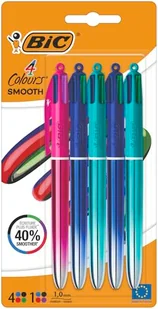 BIC 4 kolory, gradientowy, gładki atrament, chowany, wielokolorowy długopis, 5 sztuk - Długopisy - miniaturka - grafika 1