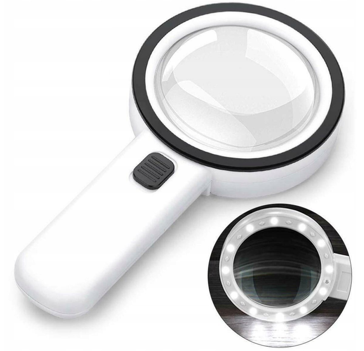 LUPA SZKŁO POWIĘKSZAJĄCE DO CZYTANIA LED 3x DIODA LED NIEZAWODNA SOLIDNA