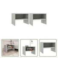 Szafki nocne - The Living Store Szafki nocne 2 szt. Beton szary 40x30x30 cm Materiał drewnopochodny - miniaturka - grafika 1
