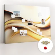 Tablice i flipcharty - Tablica Korkowa XXL - 100x140 cm - Abstrakcja fala + Metaliczne Pinezki - miniaturka - grafika 1