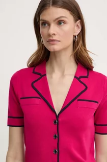 Swetry damskie - Morgan kardigan MEDIN kolor różowy lekki MEDIN - grafika 1