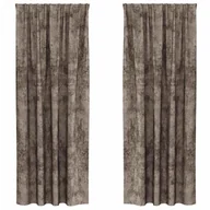 Zasłony - vidaXL Zasłona z zasłonami 2 pcs Cappuccino 245 x 140 cm Aksamit - miniaturka - grafika 1