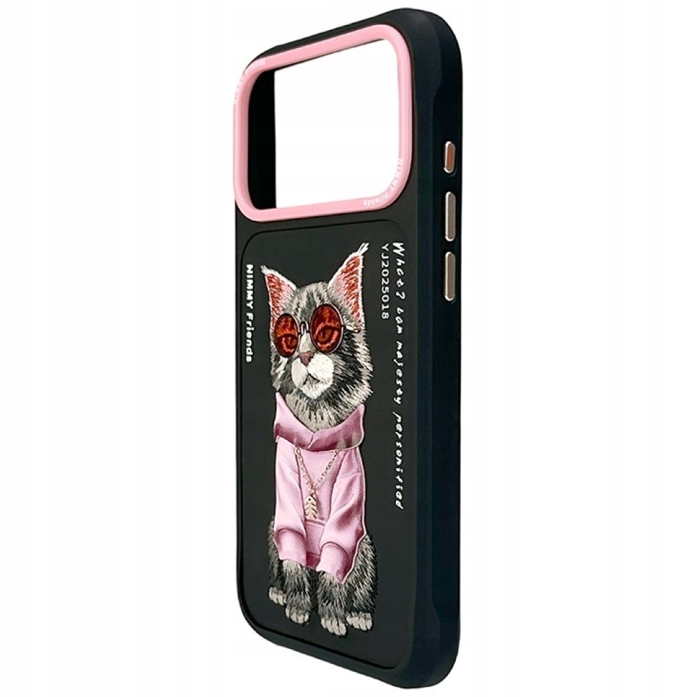 Etui Nimmy Glasses Cool Cat do iPhone 17 Pro Max czarny