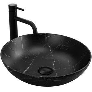 Umywalka nablatowa Rea Fibo black matt- Dodatkowo 5% rabatu na kod REA5 - Umywalki - miniaturka - grafika 1